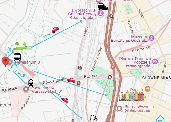 Pineapple 10 Min To Old Town Gdansk,pkp & Shopping Mall *